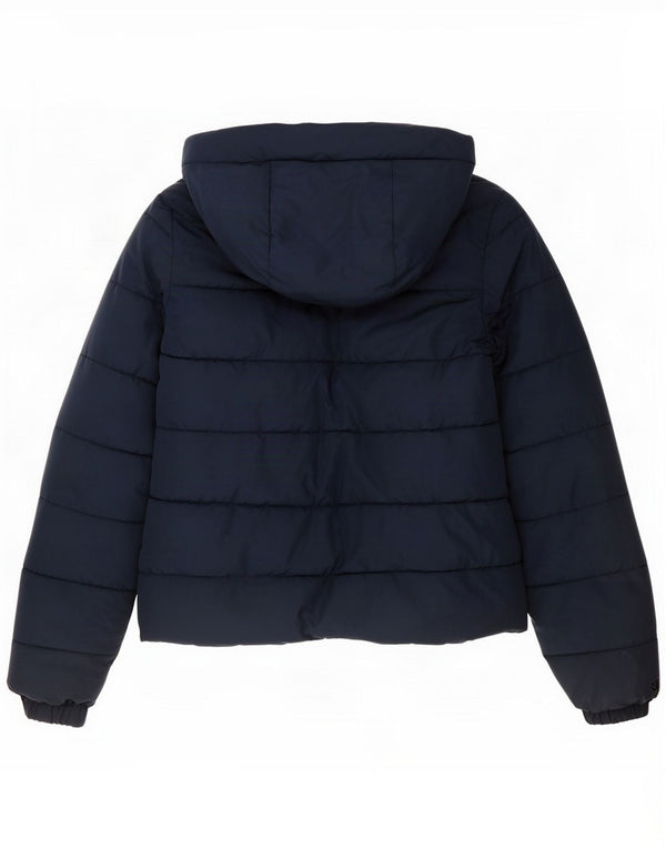 Jaqueta acolchoada feminina superdry com capuz grande Reino Unido 8 pequeno azul marinho