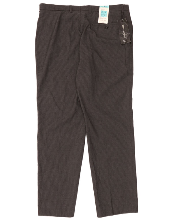 Calça masculina Marks & Spencer Autograph Chino W34 L31 risca de giz cinza