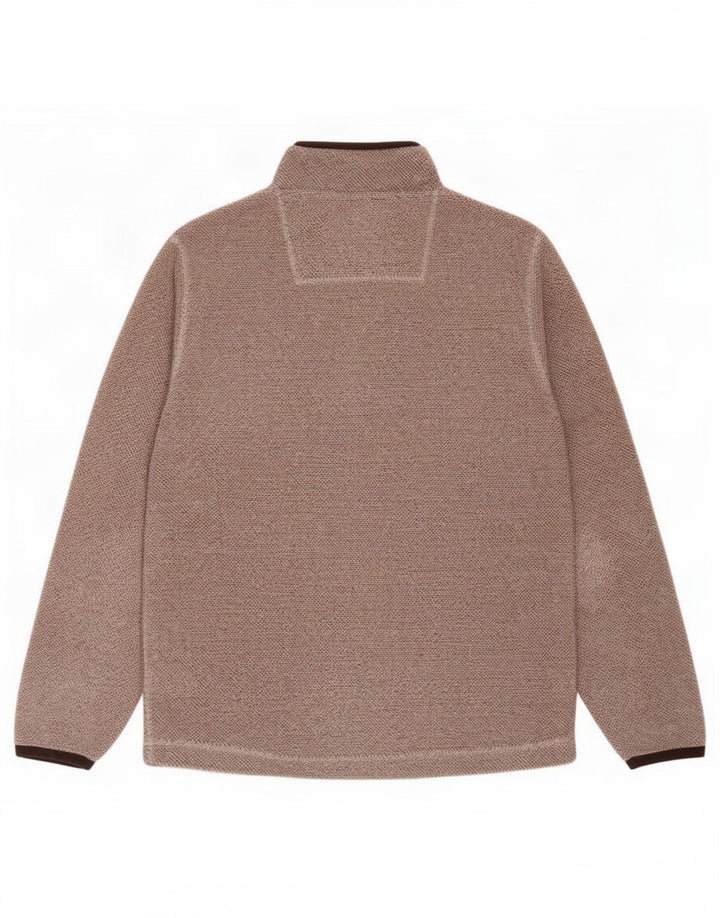 Weird Fish Masculino Zip Neck Fleece Jumper Grande Poliéster Marrom