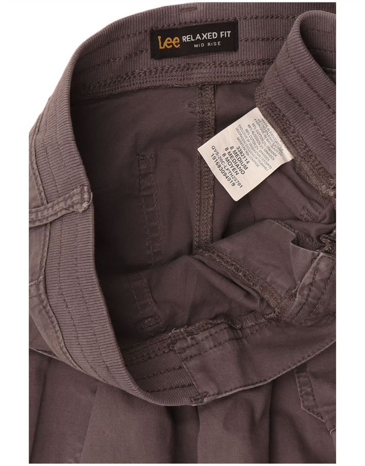 Calça capri feminina de cintura média Lee US 8 médio W27 L19 algodão cinza