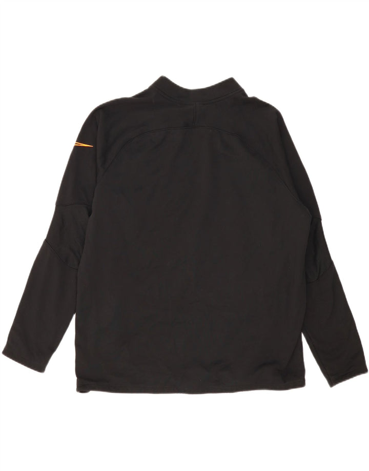 NIKE Masculino Dri Fit Zip Neck Moletom Jumper XL Preto Poliéster