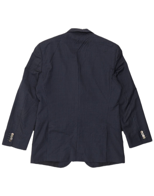 Jaqueta blazer masculina Hugo Boss com 2 botões UE 50 grande listra azul marinho