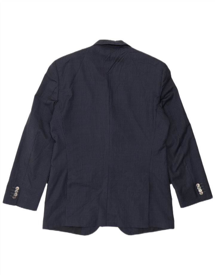 Jaqueta blazer masculina Hugo Boss com 2 botões UE 50 grande listra azul marinho