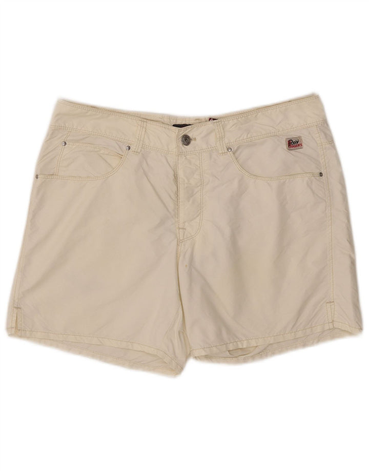 Roy Rogers Shorts feminino casual IT 48 XL W34 branco poliamida