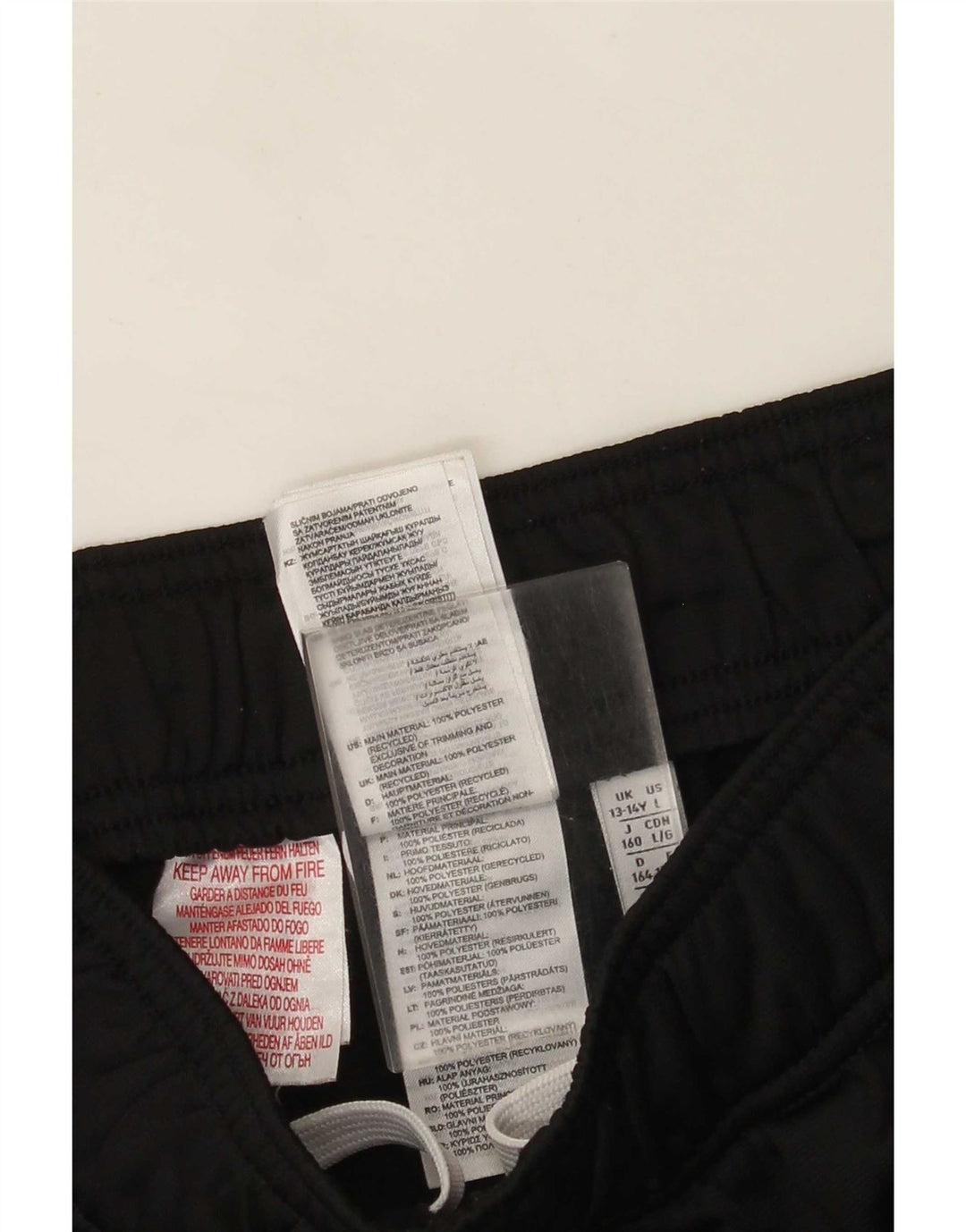 Adidas meninos calças de treino joggers 13-14 anos preto poliéster