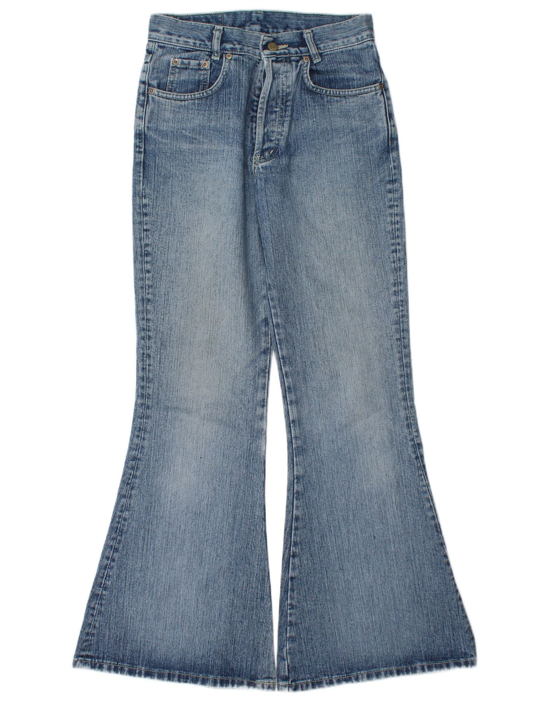 Jeans feminino vintage queimado IT 40 pequeno W27 L31 azul