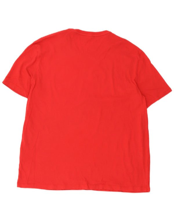 Armani Exchange Mens Slim Graphic Camiseta Top 2XL Algodão Vermelho