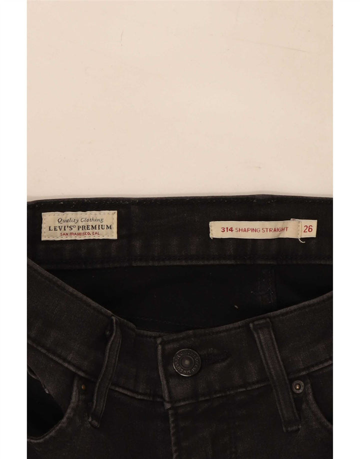 Calça jeans feminina Levi's 314 Shaping Straight W26 L30 preta