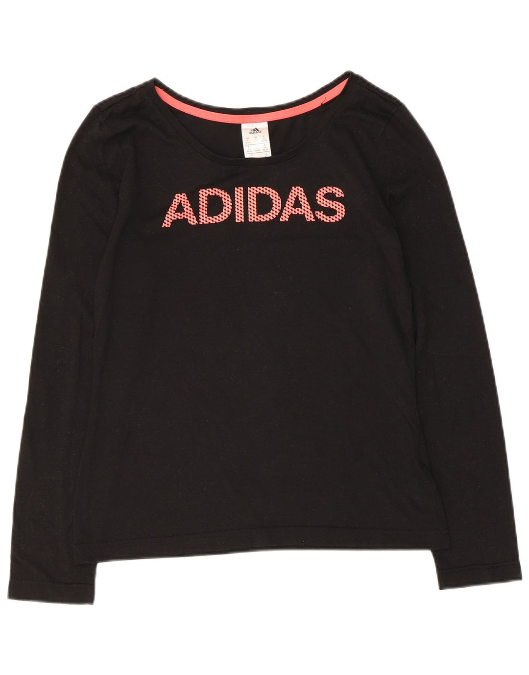 Top gráfico feminino Adidas manga comprida Reino Unido 8/10 pequeno preto