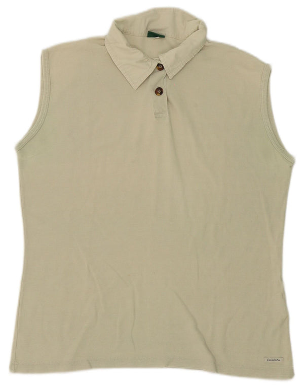 Camisa polo feminina sem mangas Invicta UK 18 XL algodão verde