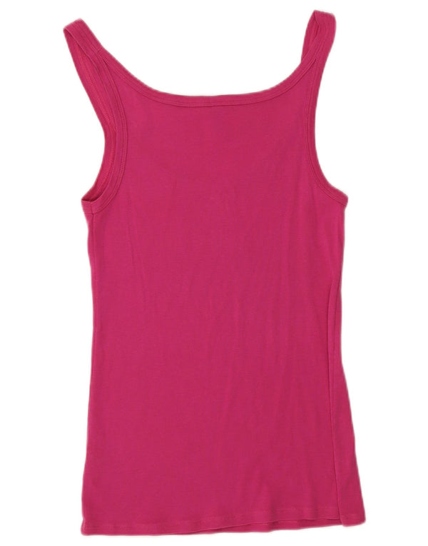Colete feminino Benetton UK 14 grande algodão rosa