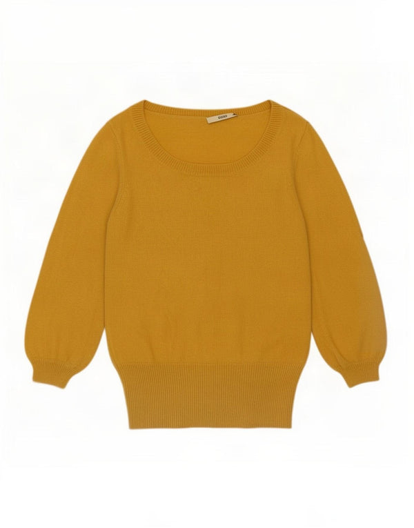 Suéter feminino Oasis manga 3/4 com gola canoa Reino Unido 6 XS amarelo poliamida