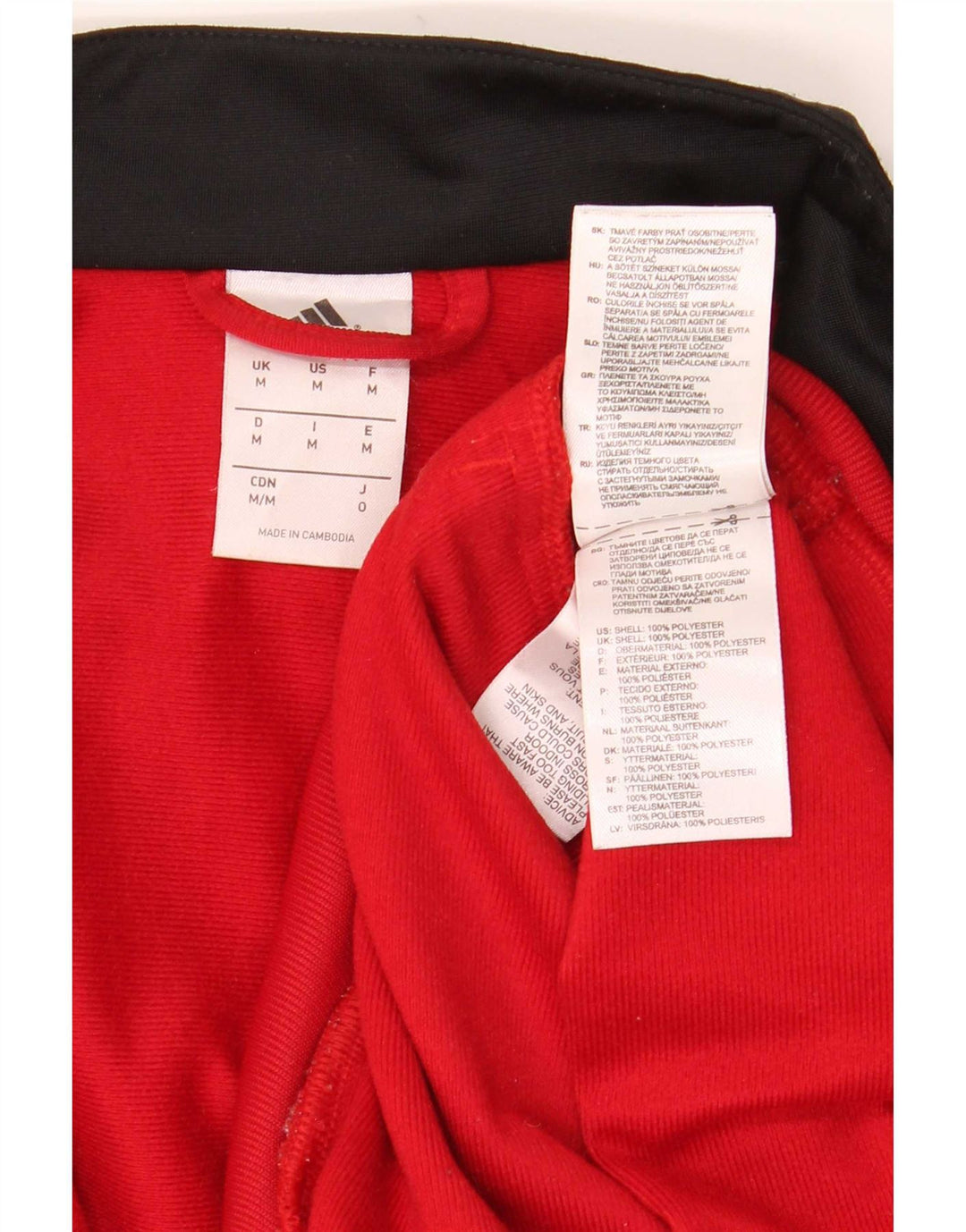 Adidas Mens Treino Top Jaqueta Médio Vermelho Colorblock Poliéster