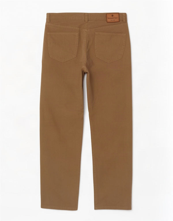 Ermenegildo Zegna Calça masculina reta casual W34 L30 algodão bege