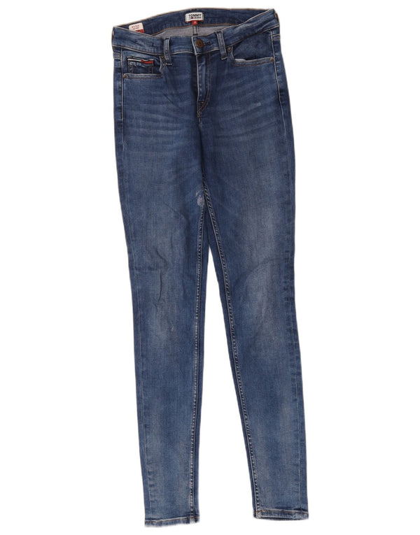 Jeans skinny de cintura média feminino Tommy Hilfiger W26 L32 algodão azul
