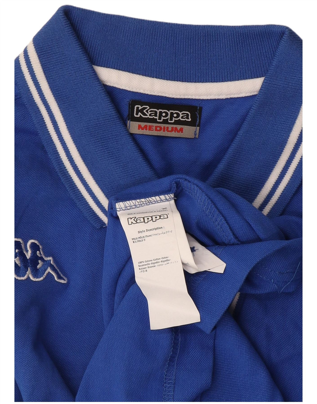 Camisa polo masculina Kappa algodão azul médio