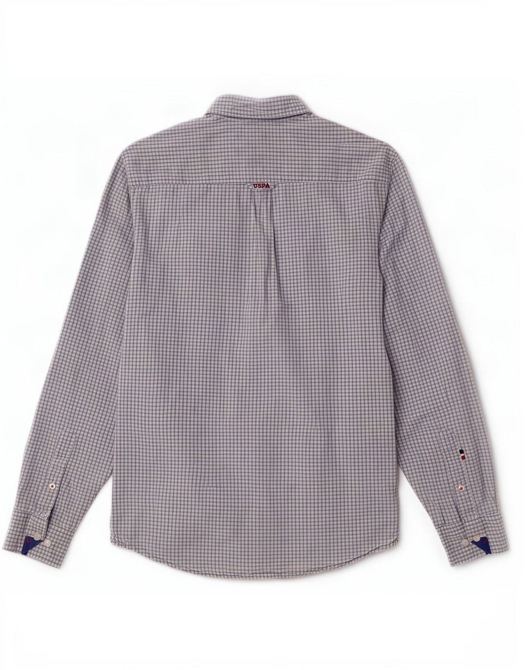 US Polo Assn. Camisa masculina de algodão guingão azul médio