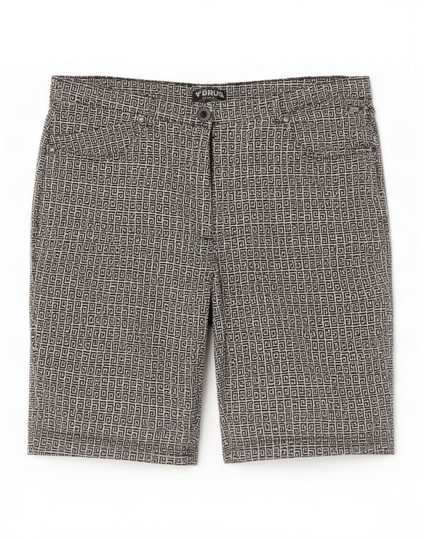 Brugi Womens Casual Shorts IT 44 Medium W34 Grey Geometric