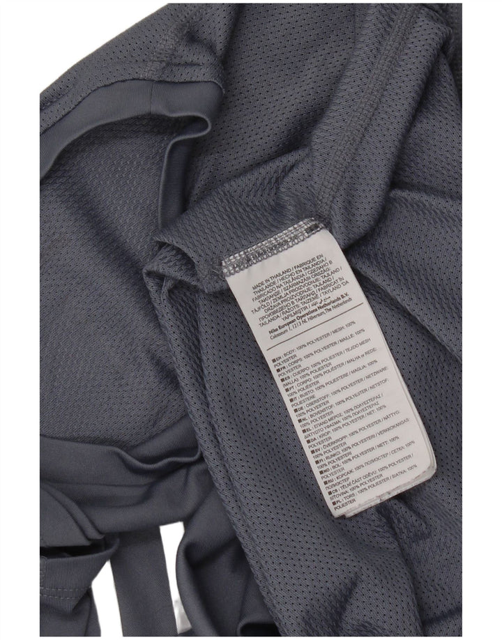 Camiseta masculina Nike Running Graphic Top pequeno cinza colorblock poliéster