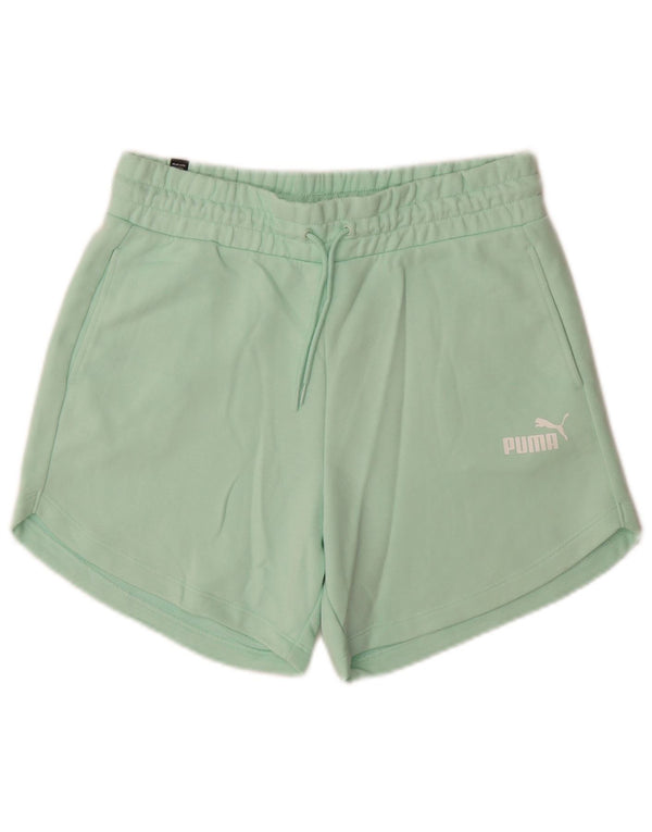 Shorts esportivos femininos Puma UK 14 algodão verde médio