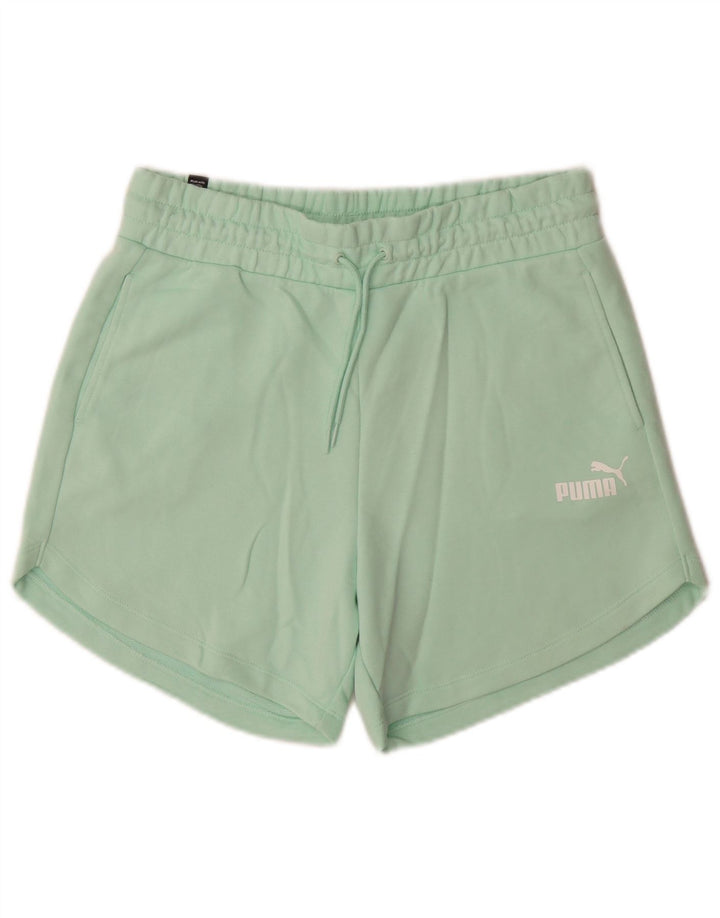 Shorts esportivos femininos Puma UK 14 algodão verde médio