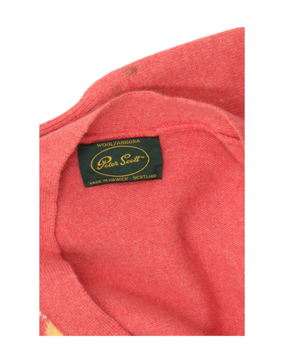 Suéter cardigã masculino Peter Scott grande rosa Argyle/lã diamante