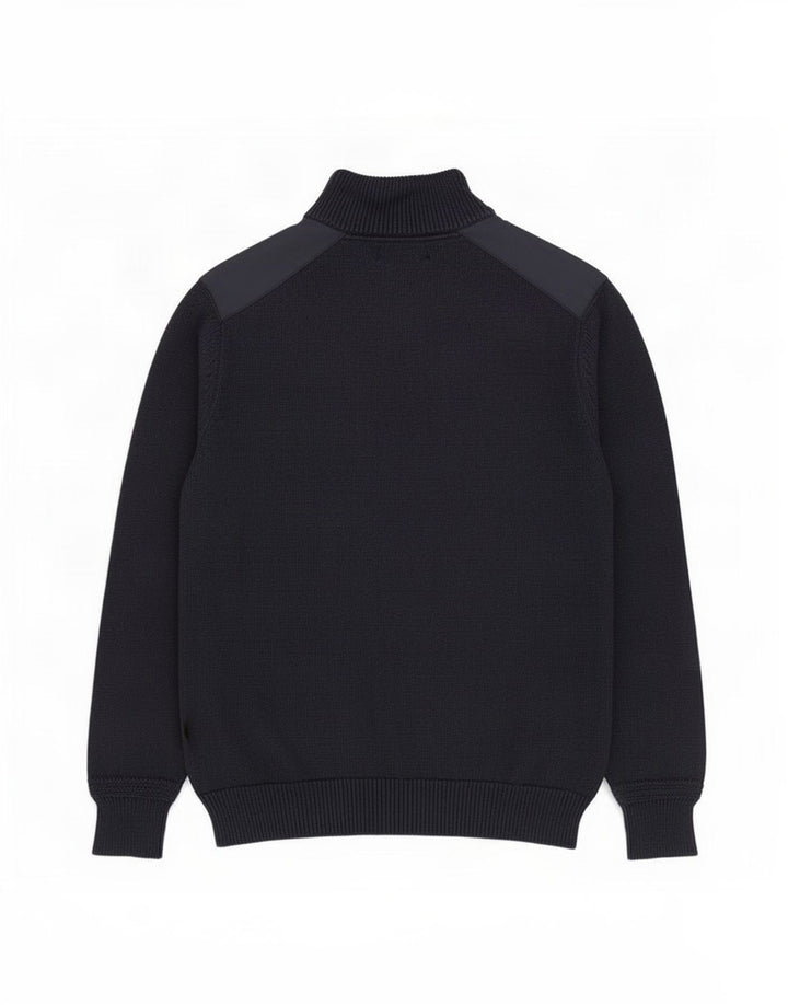 Suéter cardigã masculino de ajuste regular da Marks & Spencer, algodão azul marinho médio