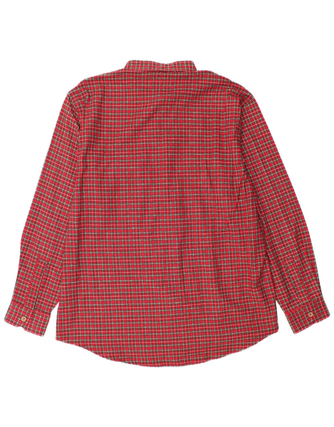 Camisa masculina de flanela Crown tamanho 43 grande algodão xadrez vermelho