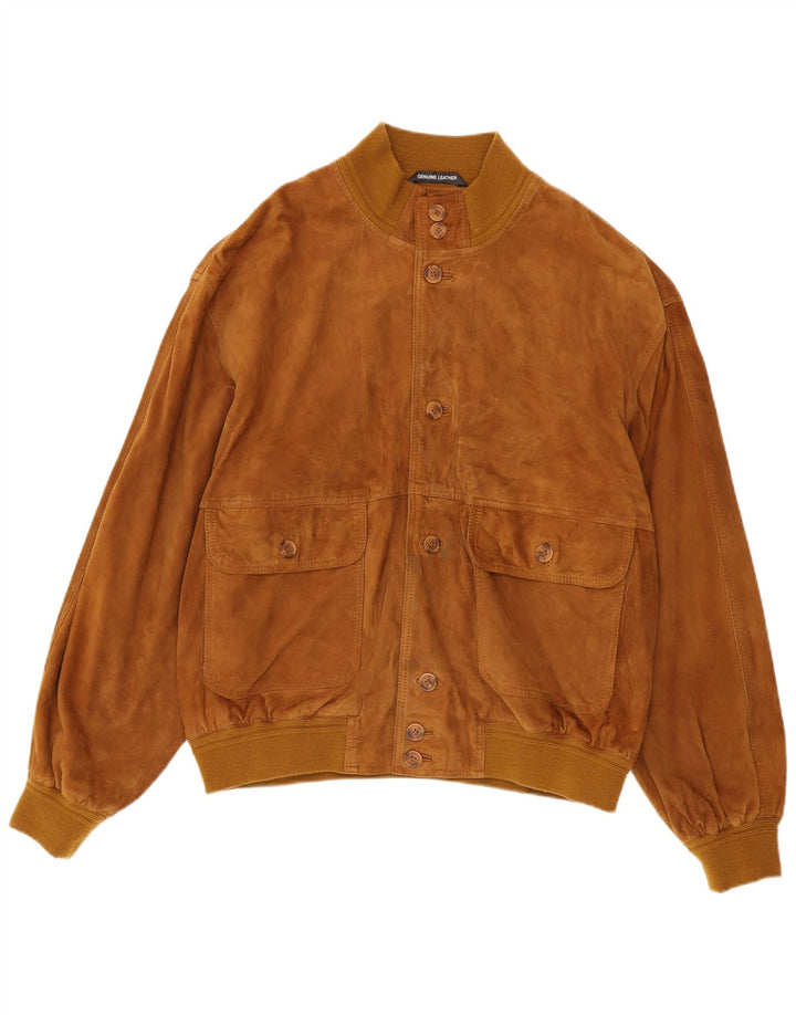 Jaqueta bomber masculina de camurça Living World IT 58 4XL couro marrom