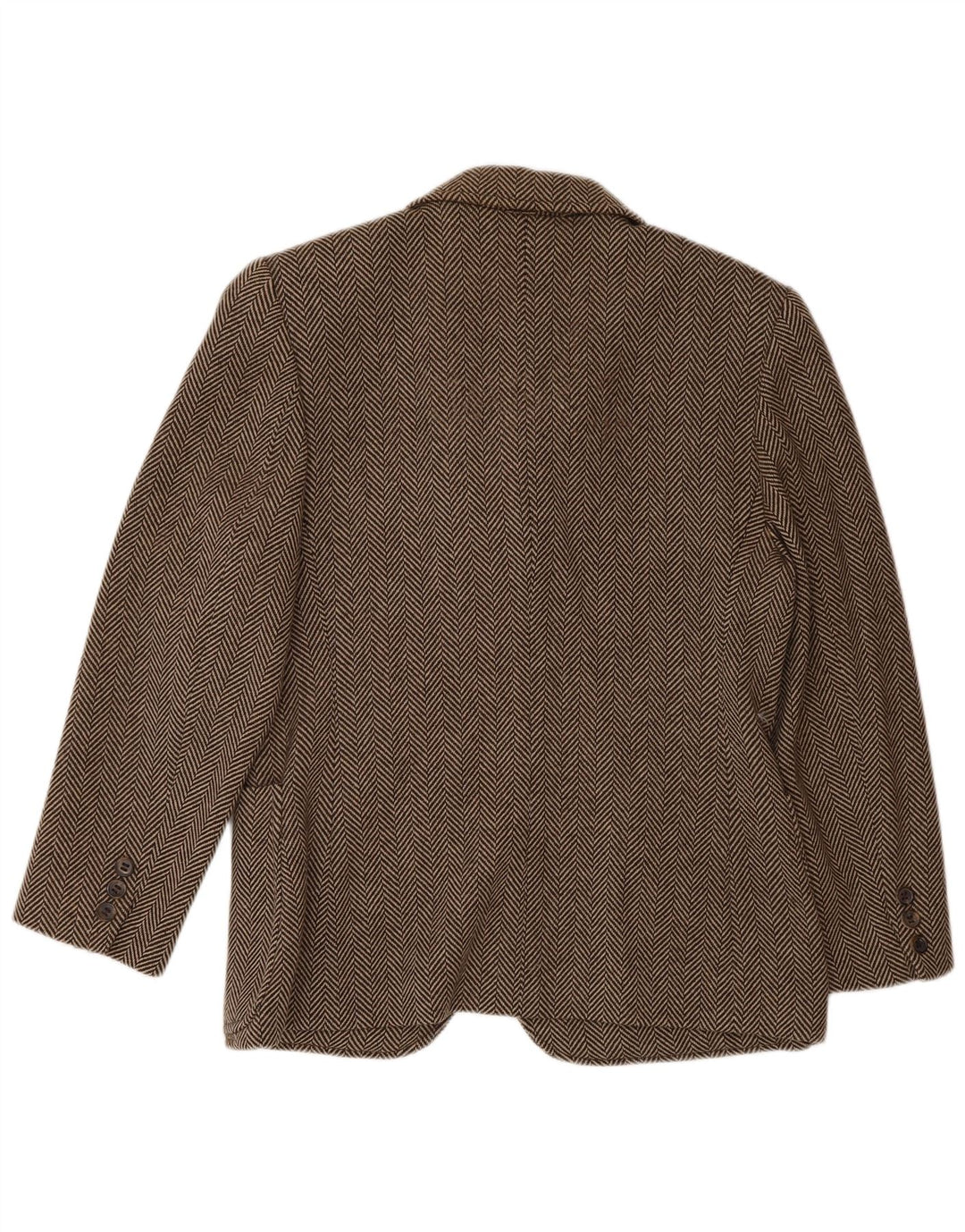 Jaqueta blazer feminina de 3 botões Piombo IT 44 lã espinha de peixe marrom médio
