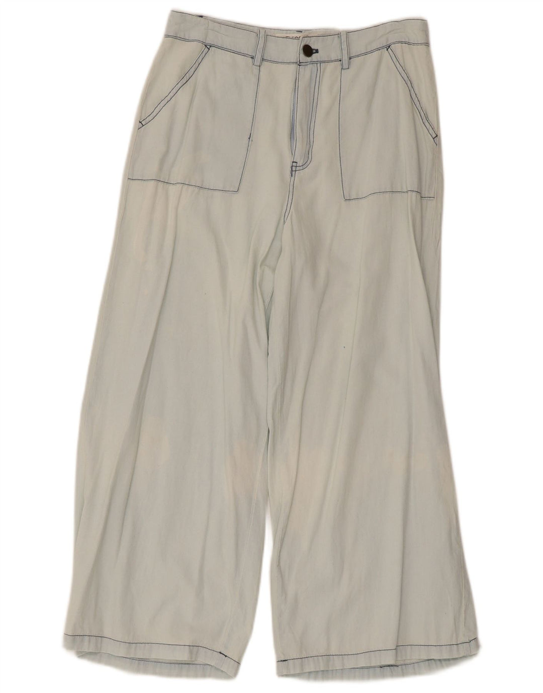 Calça feminina Rip Curl com perna larga e corte pequeno W28 L23 azul