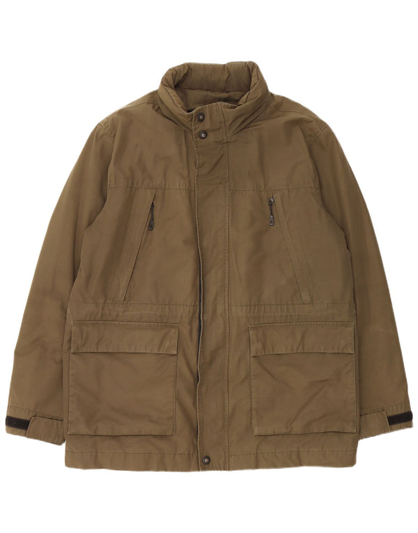 Jaqueta utilitária masculina com capuz Marks & Spencer Reino Unido 42 XL Caqui