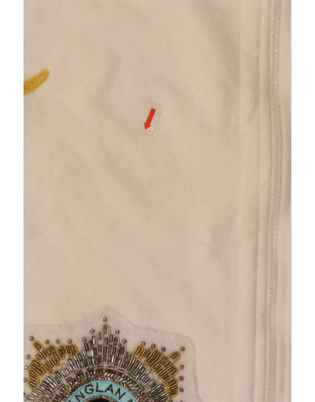 Jaqueta feminina vintage com estampa gráfica UK 16 grande algodão branco