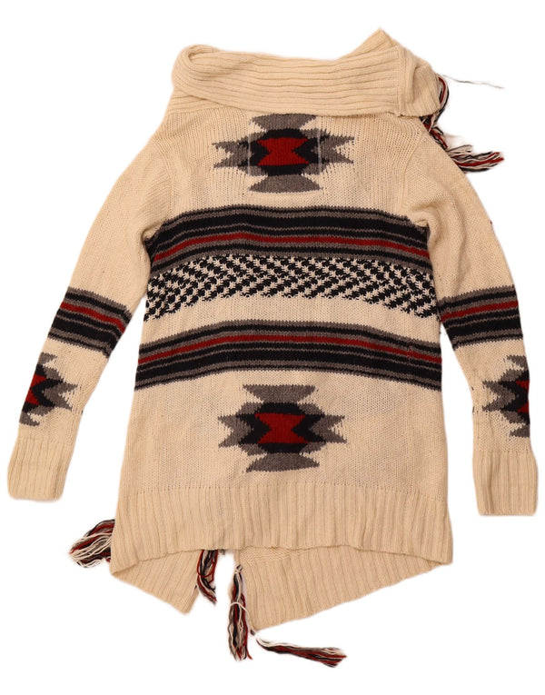 Suéter cardigã feminino Longline SUPERDRY UK 14 Médio Off White