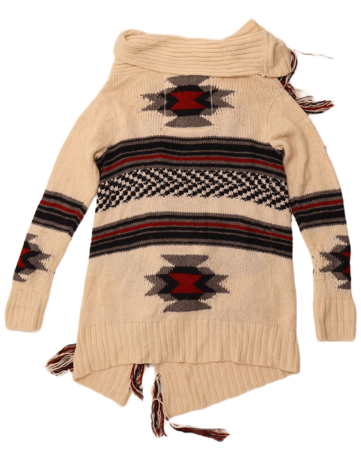 Suéter cardigã feminino Longline SUPERDRY UK 14 Médio Off White