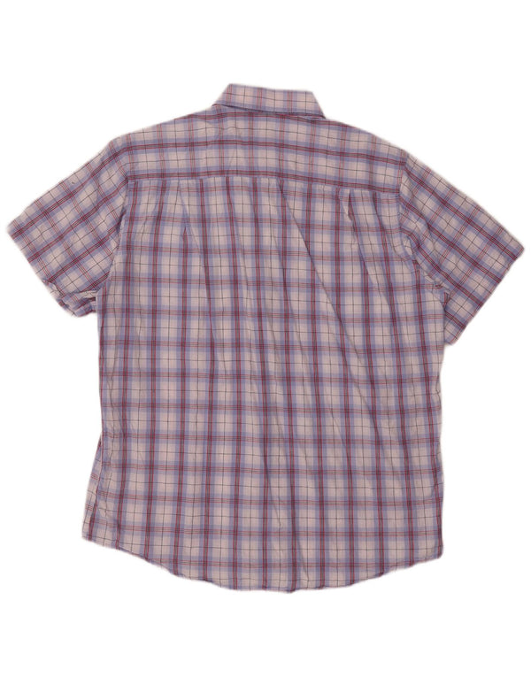 Camisa masculina de manga curta Charro XL roxo xadrez algodão