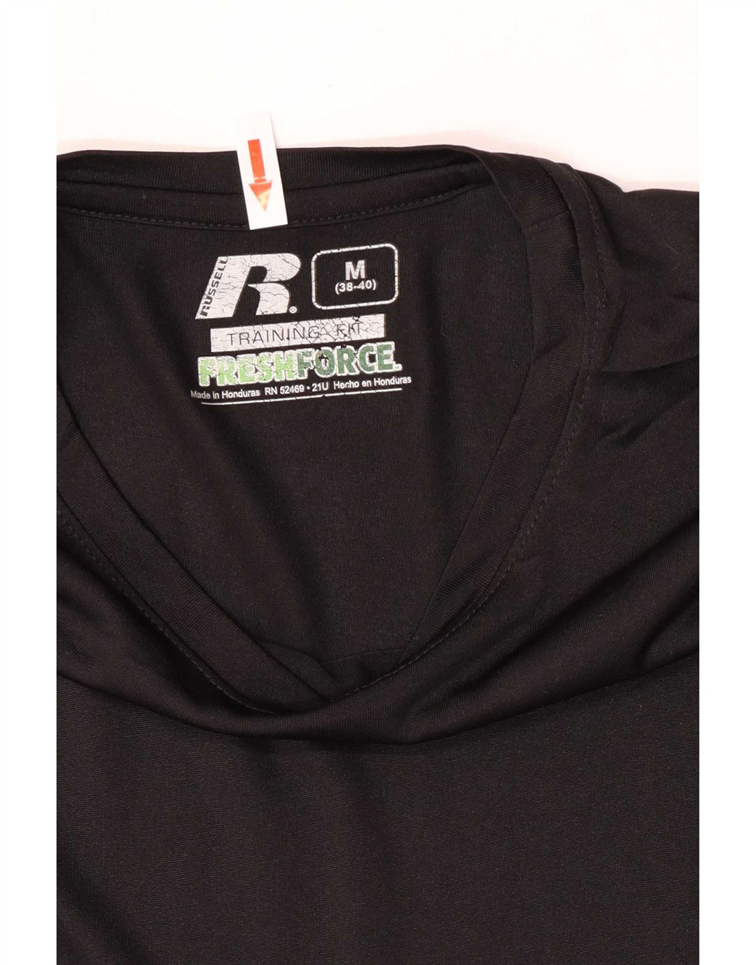 Camiseta masculina Russell Athletic Dri-Power UK 38/40 poliéster preto médio