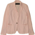 Jaqueta blazer feminina Zara com 1 botão Reino Unido 14 grande viscose rosa