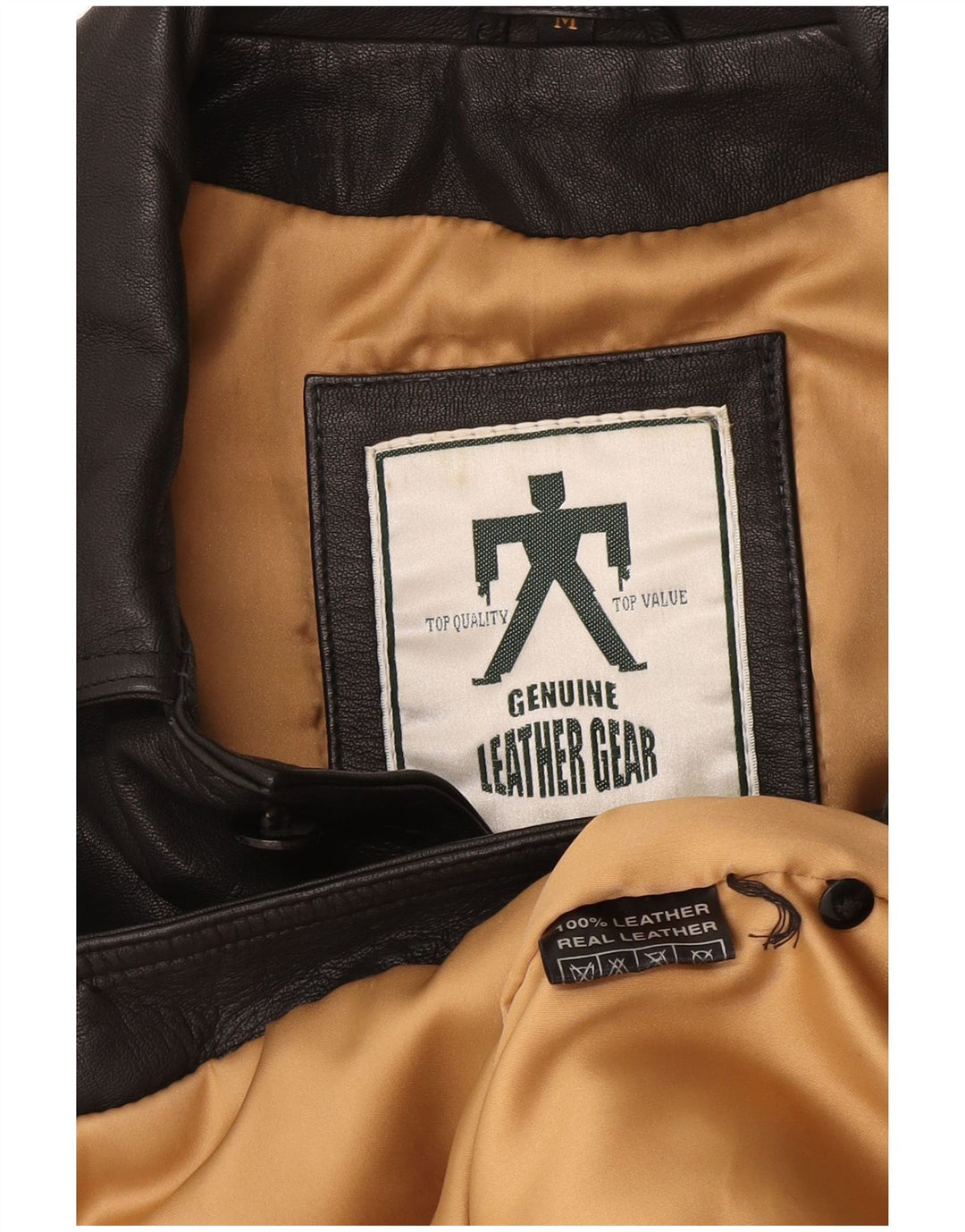 Jaqueta de couro masculina vintage UK 38 couro preto médio