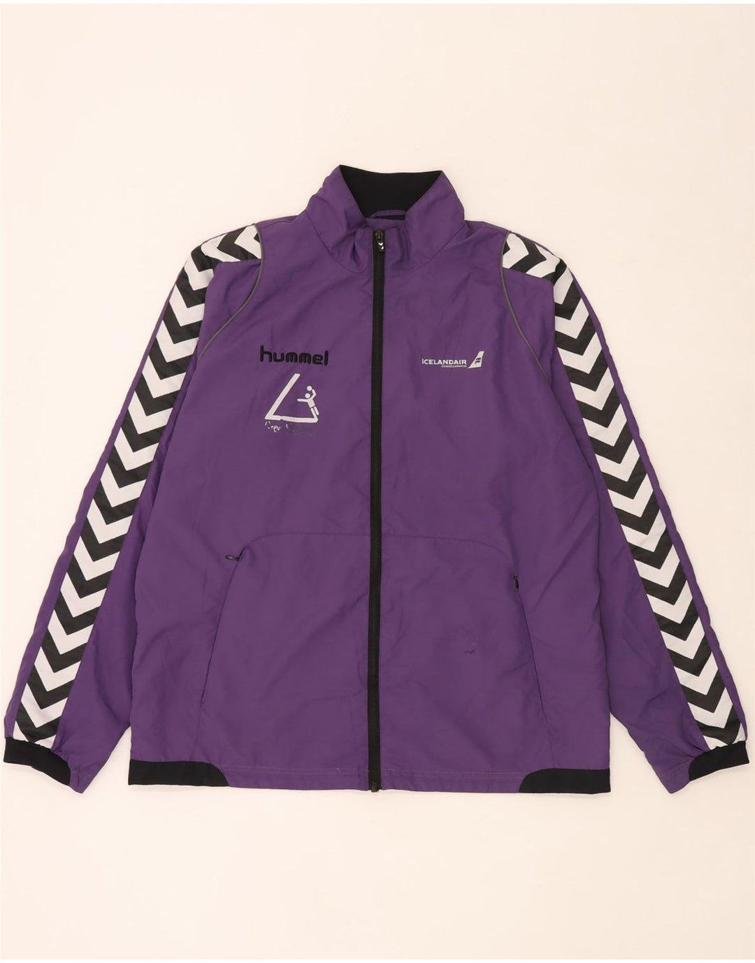 Hummel Jaqueta masculina de agasalho gráfico grande poliéster colorblock roxo