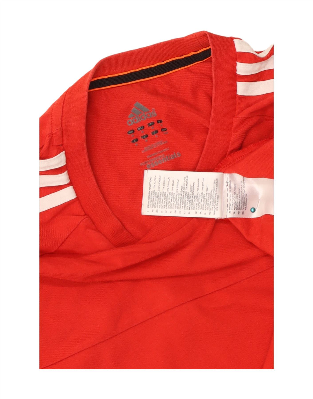 Adidas Mens Climalite Camiseta Top Médio Algodão Vermelho