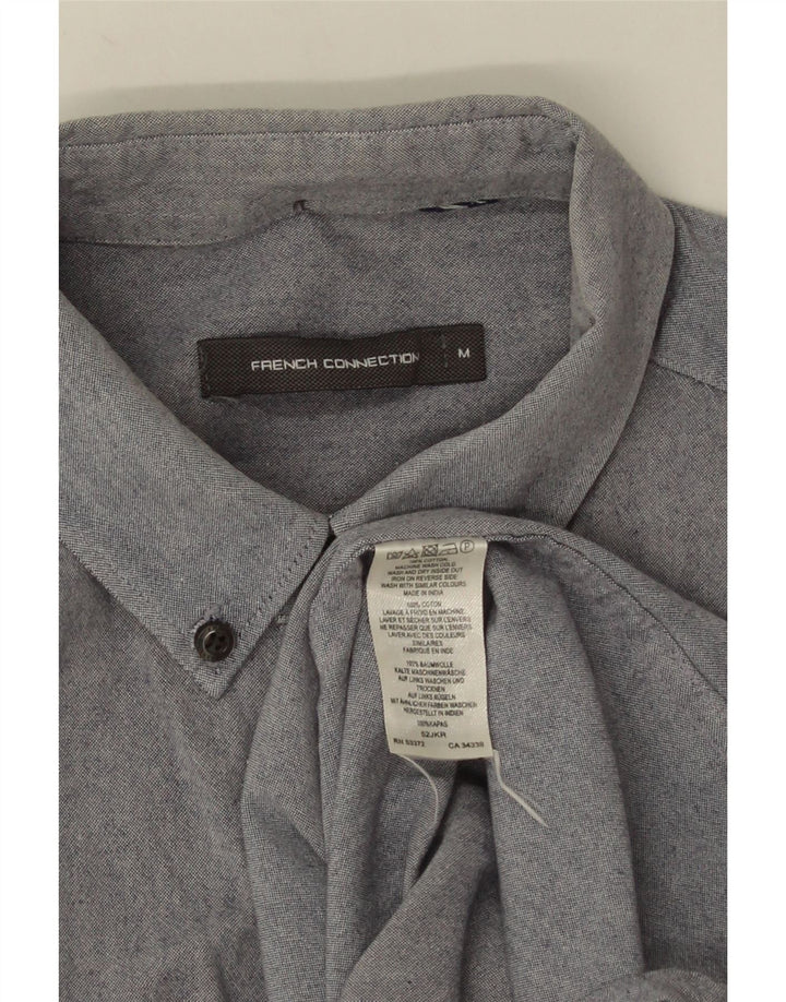 Camisa masculina de manga curta French Connection algodão azul médio