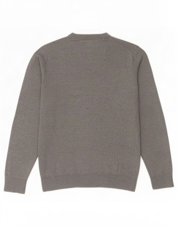 Suéter masculino Tommy Hilfiger com gola redonda e algodão cinza pequeno