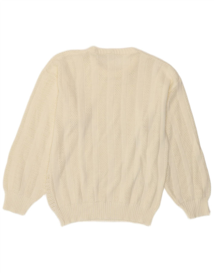 Suéter feminino VINTAGE com gola redonda IT 44 médio off white acrílico