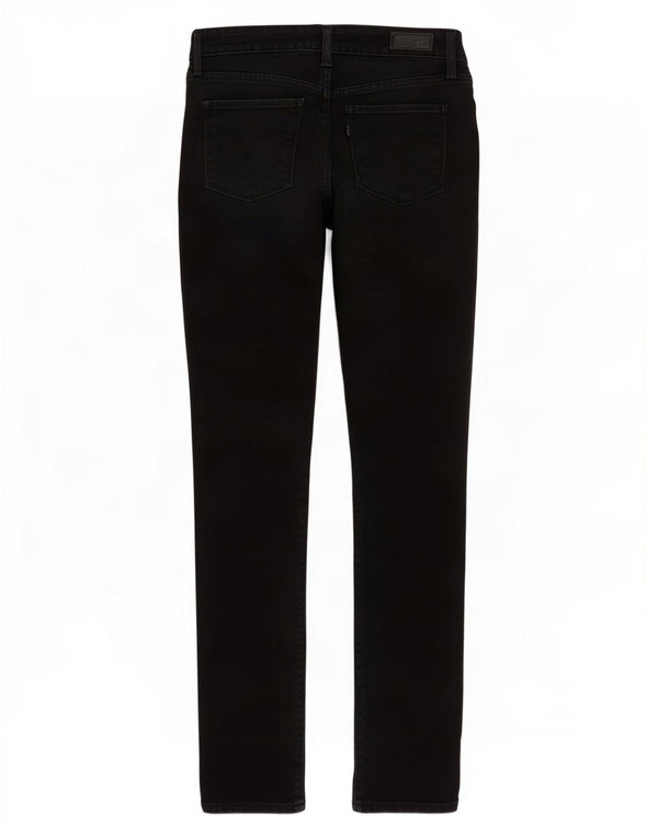 Calça Jeans Levis Feminina Demi Curve Mid Rise Skinny W24 L32 Algodão Preto