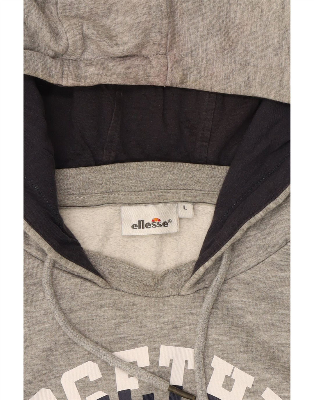 ELLESSE Mens Graphic Hoodie Jumper Large Grey Cotton Vintage Ellesse and Second-Hand Ellesse from Messina Hembry 