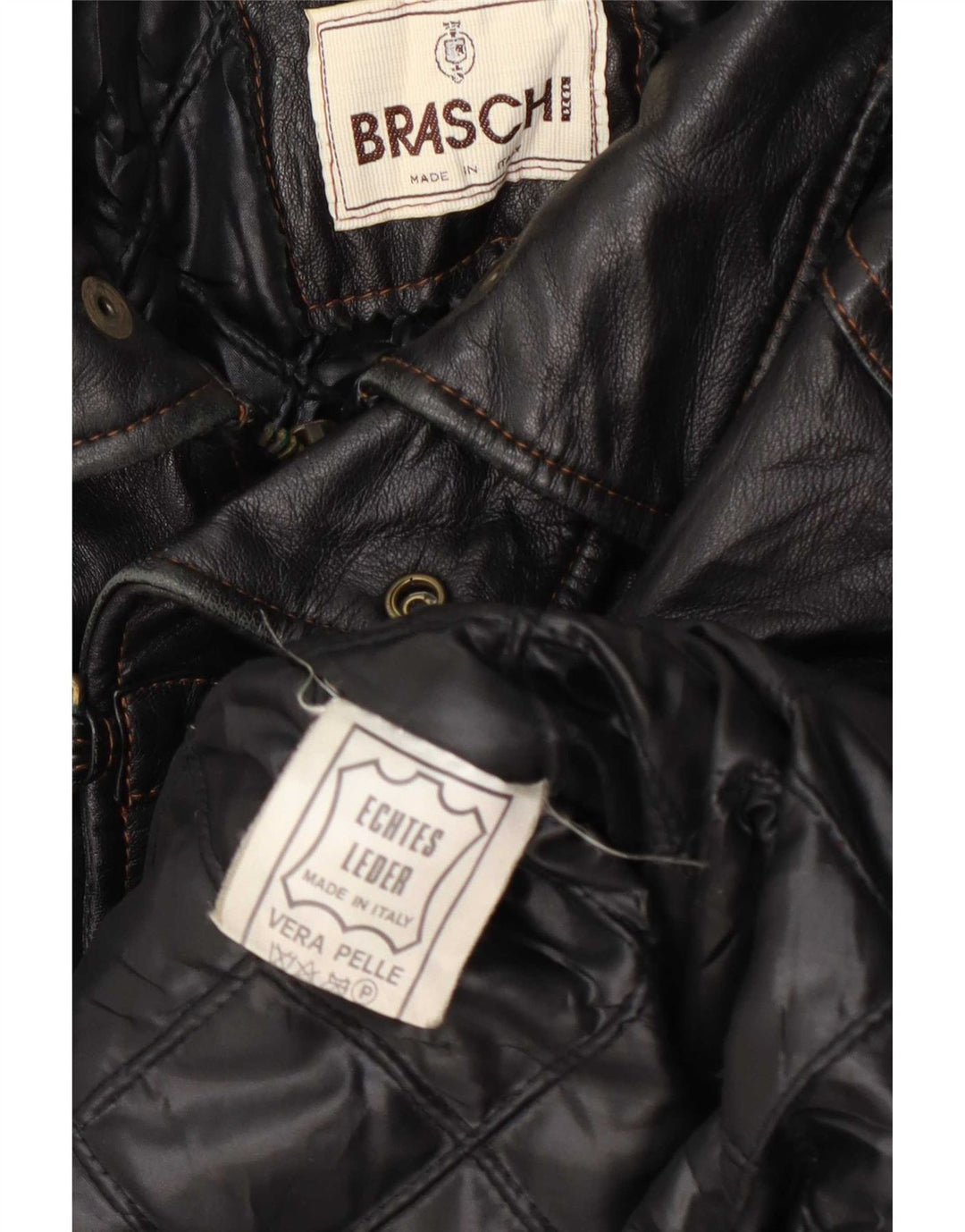 Jaqueta masculina de couro Braschi Loose Fit UK 38 marrom médio