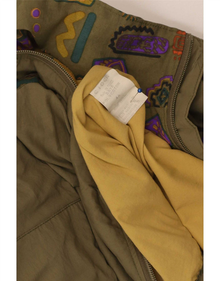 Cider Mens Utility Jacket EU 46 Pequeno Algodão Geométrico Cáqui