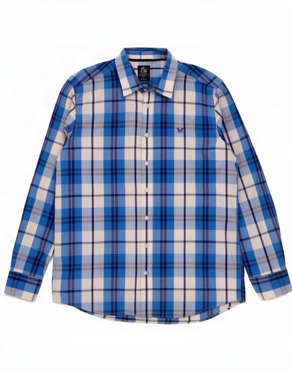 Crew Clothing Mens Classic Fit Shirt XL Blue Check Cotton