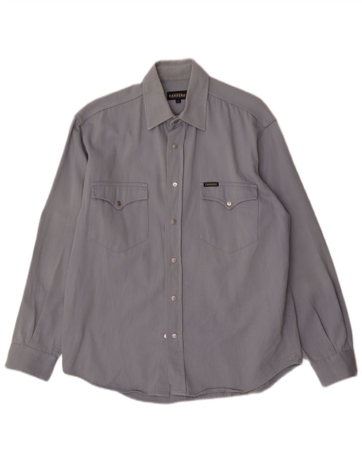 Camisa masculina CARRERA algodão azul médio